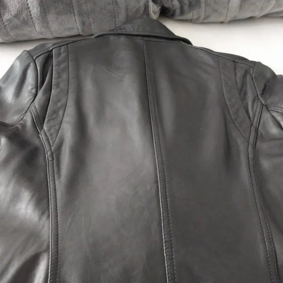 DKNY Jeans Leather Moto Jacket - Picture 4 of 7